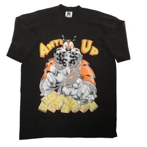 Vintage T-Shirt Hip Hop Rap Streetwear Ante Up Black Cotton Men 2XL‎